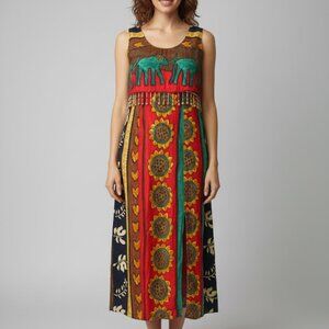 Just Choon Elephant traditional dress Festive African Beaded Vintage